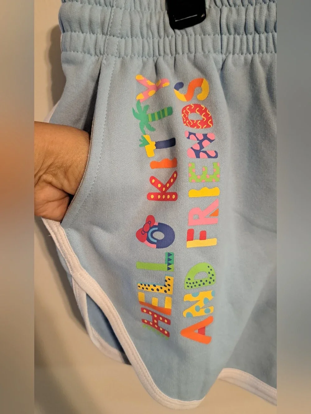Hello Kitty & Friends Sanrio XL Blue Graphic Dolphin Shorts Kawaii Pockets NWT